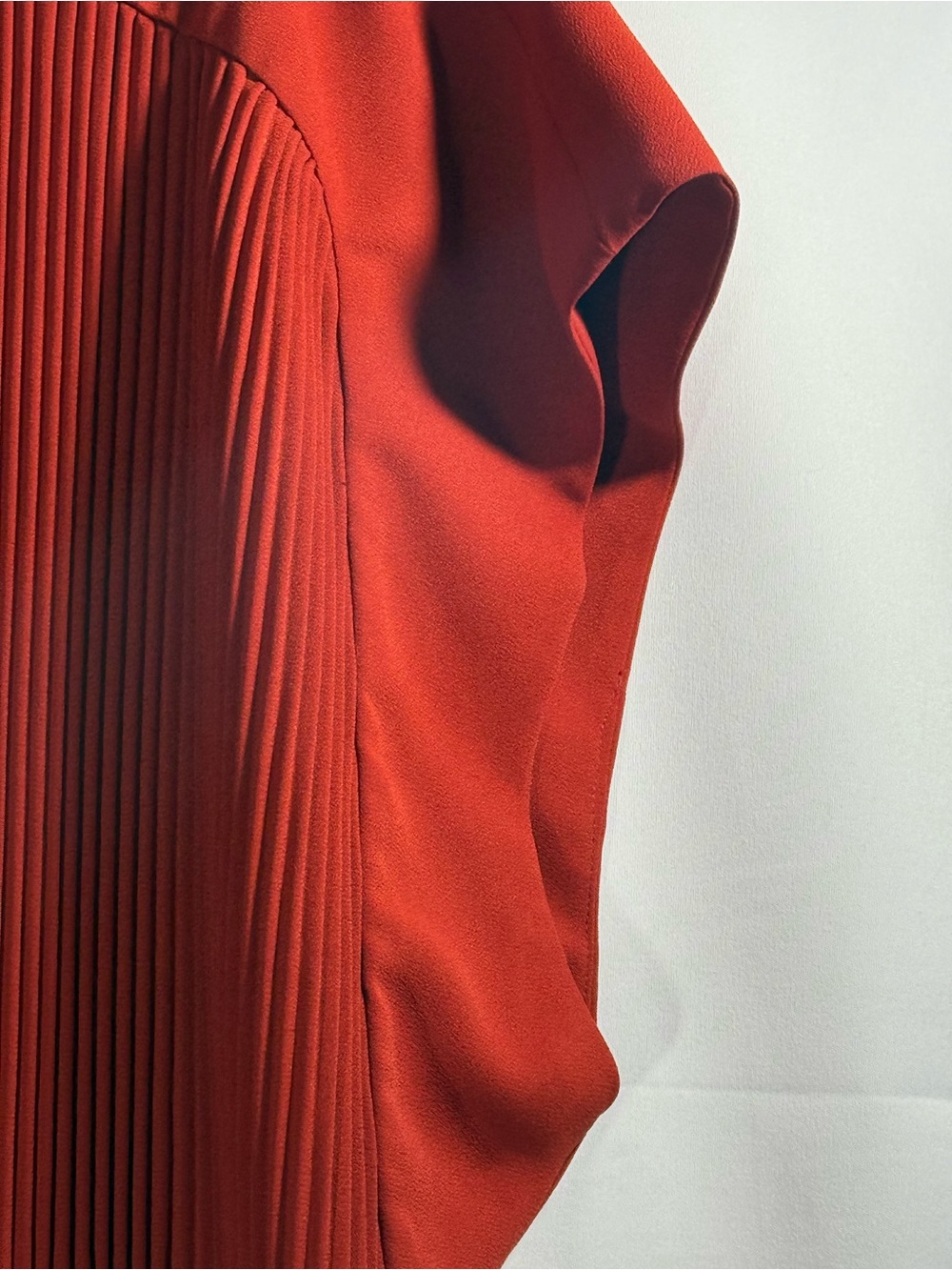 Alfani Women's Orange-Red Pleated Short Sleeve Blouse Size XXL - Picture 3 of 8